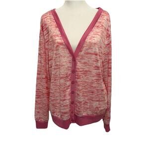New LuLaRoe CHERYL Button Up Cardigan Heathered Pink Size Medium (M) (10-12) NWT